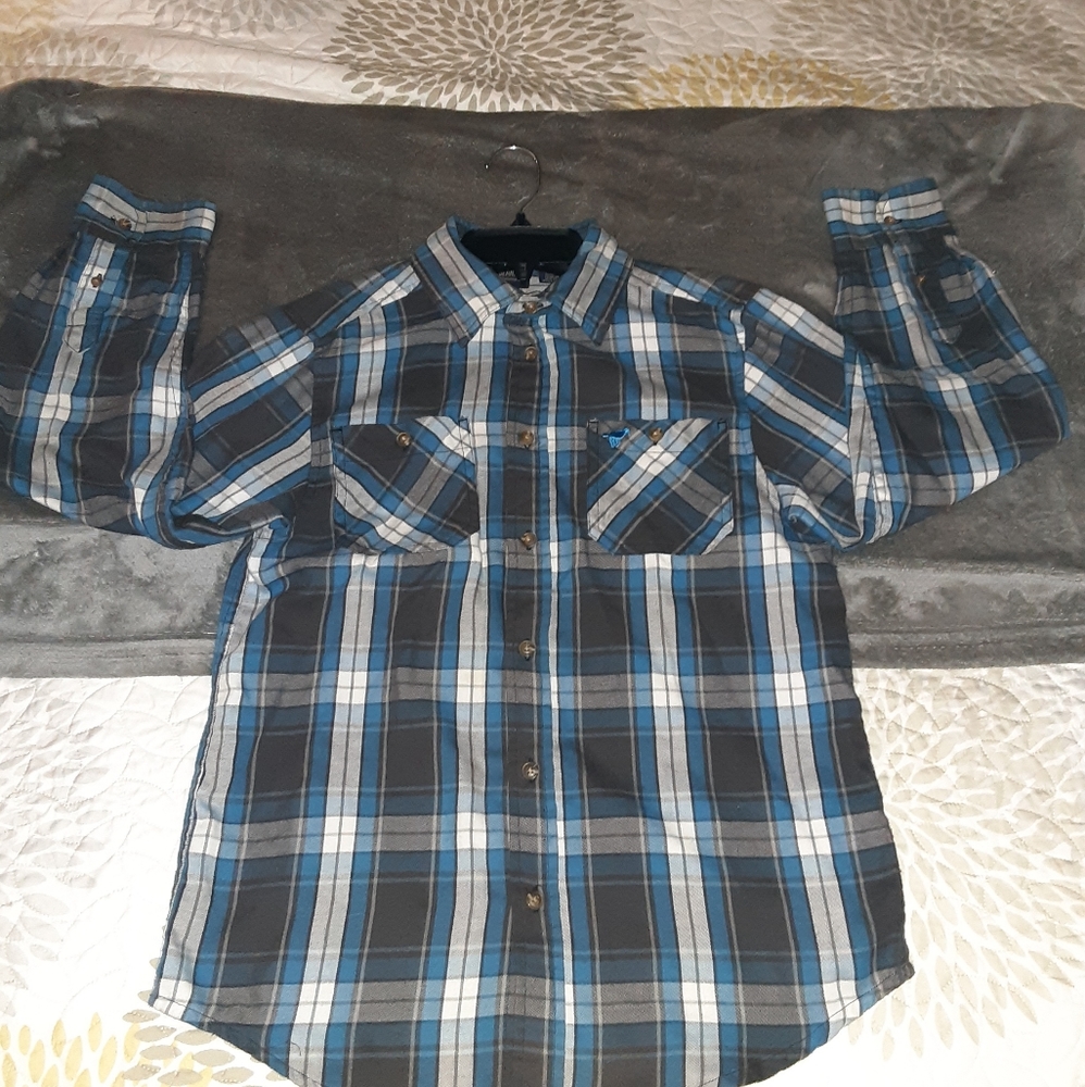 Boys Wrangler button down long sleeve shirt size XL 14/16 EUC